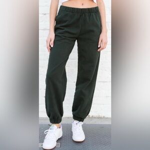 Brandy Melville Green Track Pants Relaxed Fit